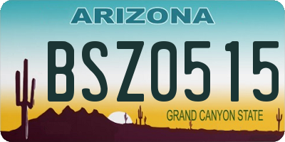 AZ license plate BSZ0515