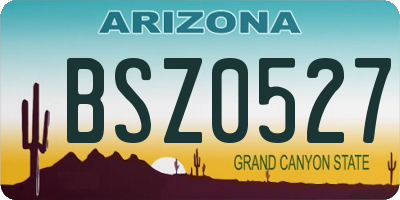 AZ license plate BSZ0527