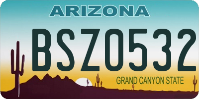 AZ license plate BSZ0532