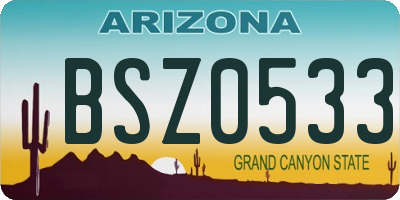 AZ license plate BSZ0533