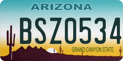 AZ license plate BSZ0534