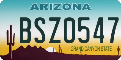 AZ license plate BSZ0547