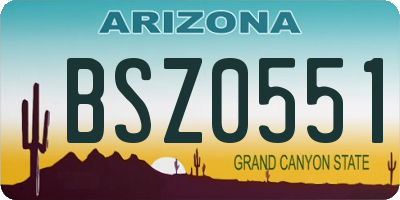 AZ license plate BSZ0551