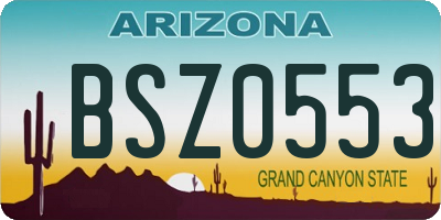 AZ license plate BSZ0553