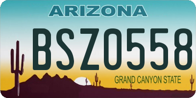 AZ license plate BSZ0558