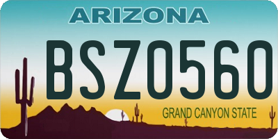 AZ license plate BSZ0560