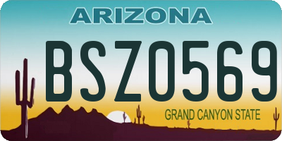 AZ license plate BSZ0569