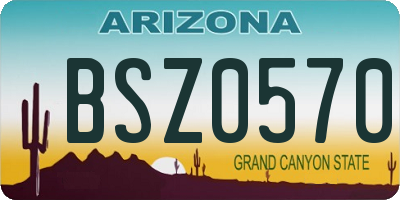 AZ license plate BSZ0570