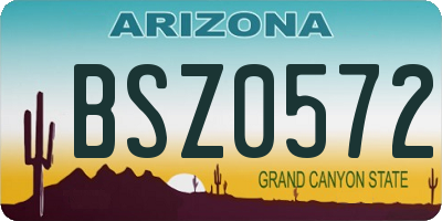 AZ license plate BSZ0572