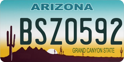 AZ license plate BSZ0592