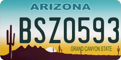 AZ license plate BSZ0593