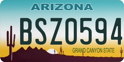 AZ license plate BSZ0594