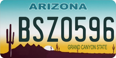 AZ license plate BSZ0596