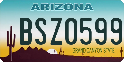 AZ license plate BSZ0599