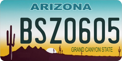 AZ license plate BSZ0605