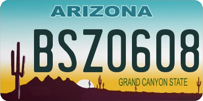 AZ license plate BSZ0608