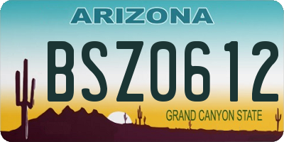 AZ license plate BSZ0612