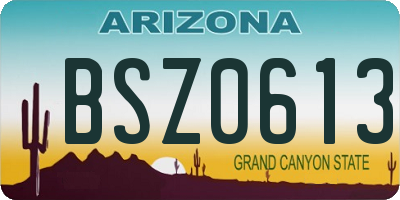 AZ license plate BSZ0613