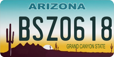 AZ license plate BSZ0618