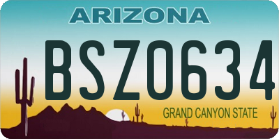 AZ license plate BSZ0634