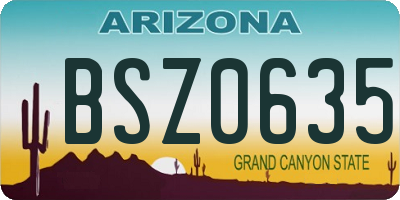 AZ license plate BSZ0635