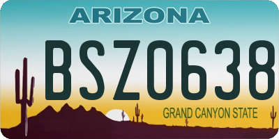 AZ license plate BSZ0638