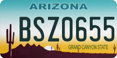 AZ license plate BSZ0655