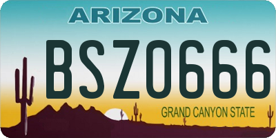 AZ license plate BSZ0666