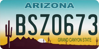 AZ license plate BSZ0673