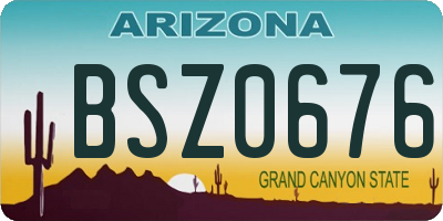 AZ license plate BSZ0676