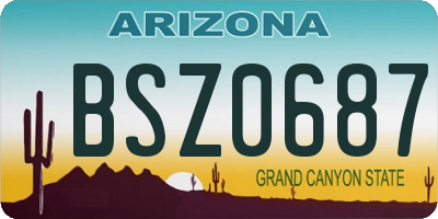 AZ license plate BSZ0687