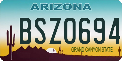 AZ license plate BSZ0694