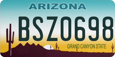 AZ license plate BSZ0698