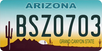 AZ license plate BSZ0703