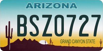 AZ license plate BSZ0727