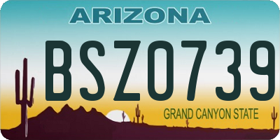 AZ license plate BSZ0739