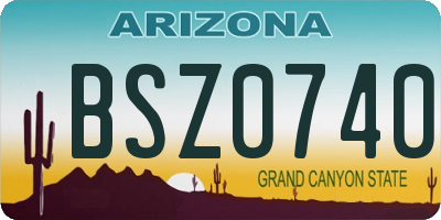 AZ license plate BSZ0740