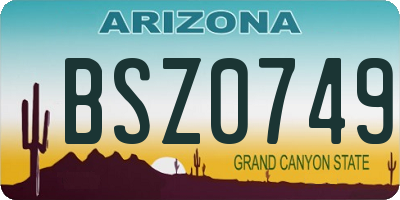 AZ license plate BSZ0749