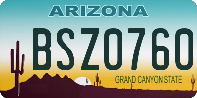AZ license plate BSZ0760