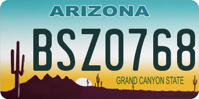 AZ license plate BSZ0768