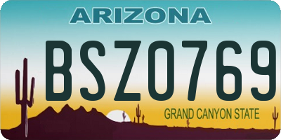 AZ license plate BSZ0769
