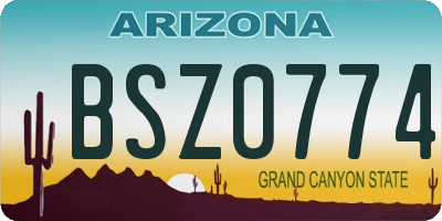 AZ license plate BSZ0774
