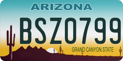 AZ license plate BSZ0799
