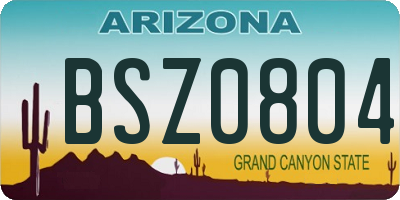 AZ license plate BSZ0804