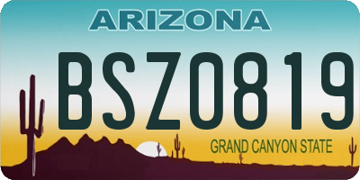 AZ license plate BSZ0819