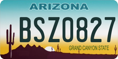 AZ license plate BSZ0827