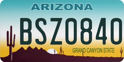 AZ license plate BSZ0840
