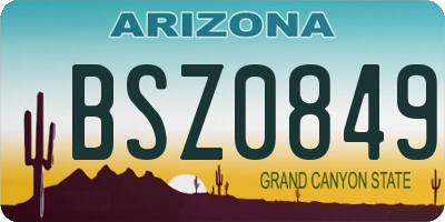 AZ license plate BSZ0849