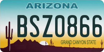 AZ license plate BSZ0866