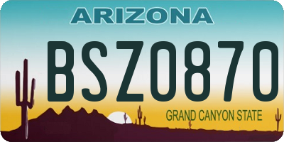 AZ license plate BSZ0870